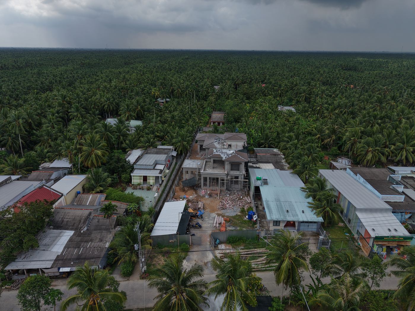 Toàn cảnh công trình villa nhìn từ xa